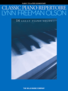 14 piano solos by the distinguished composer Lynn Freeman Olson. Olson's music is known for its distinctive style, often incorporating unusual harmonies and meters not often found in early teaching music. Titles: Caravan &bull; Carillon &bull; Come Out! Come Out! (Wherever You Are) &bull; Halloween Dance &bull; Johnny, Get Your Hair Cut! &bull; Jumping the Hurdles &bull; Monkey on a Stick &bull; Peter the Pumpkin Eater &bull; Pony Running Free &bull; Silent Shadows &bull; The Sunshine Song &bull; Tall Pagoda &bull; Tubas and Trumpets &bull; Winter's Chocolatier.